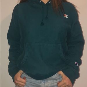 Dark teal women’s champion hoodie
